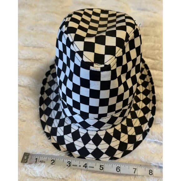 Empire Trading Black & White Hat Check Pattern Polyester Unisex Adults S/M-READ - Picture 9 of 12